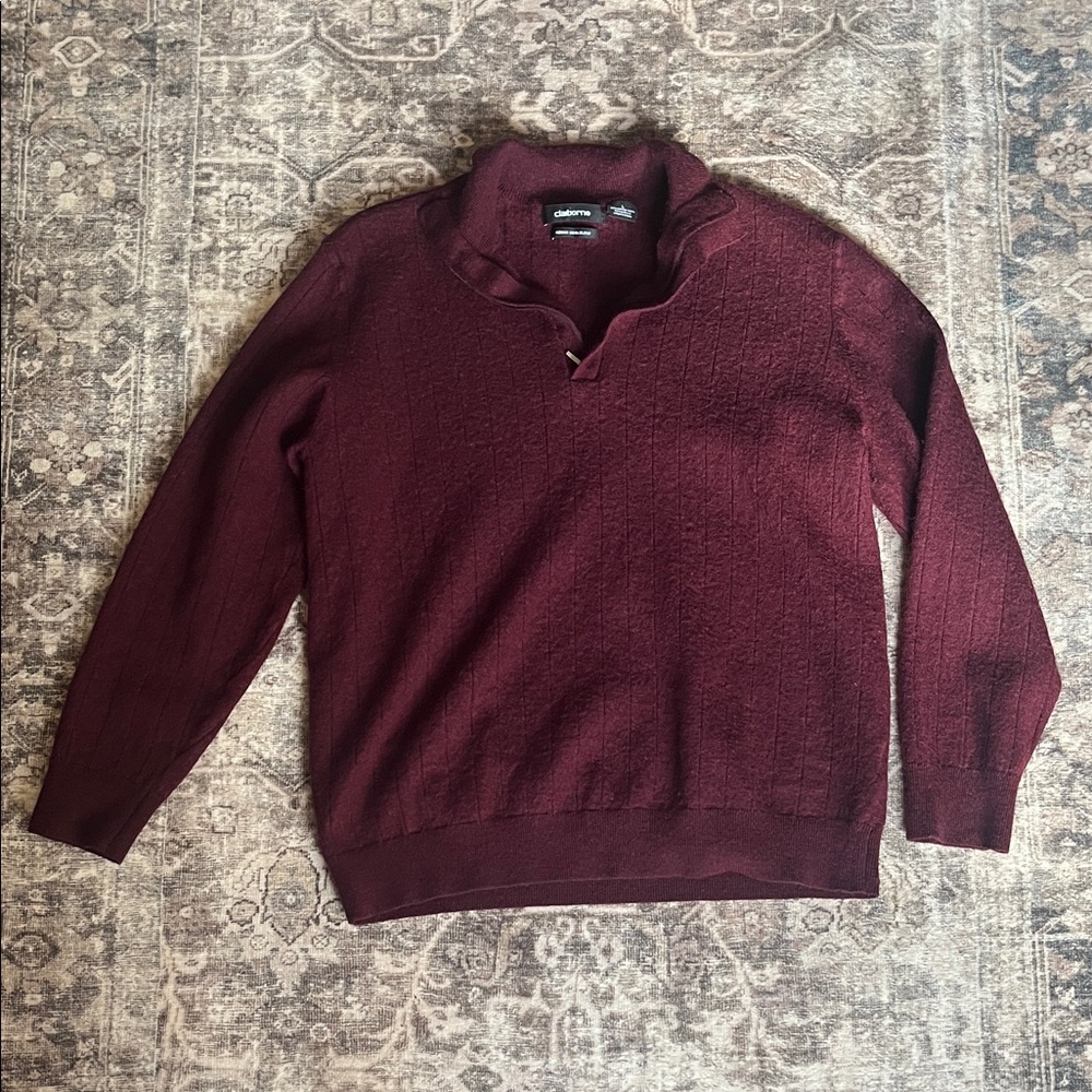 Claiborne Burgundy V-Neck Sweater